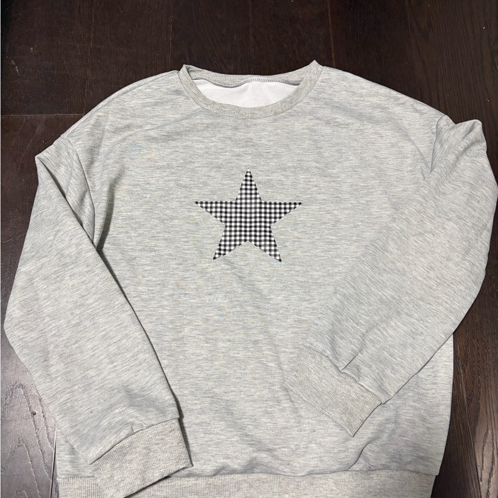 Shein Gray Star Pattern Sweatshirt (164)